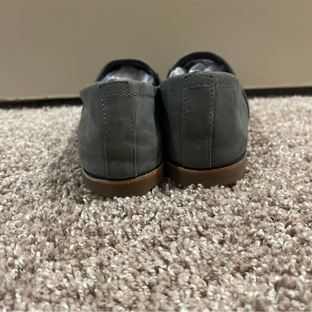 L.L. Bean Lakewashed Suede Leather Slip On Loafer Flat Women’s grey-green 9 - Picture 7 of 7